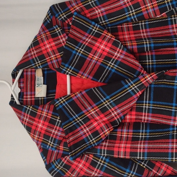 70s Murr's of California Red Plaid Jacket Vintage Size 12 - Picture 4 of 10